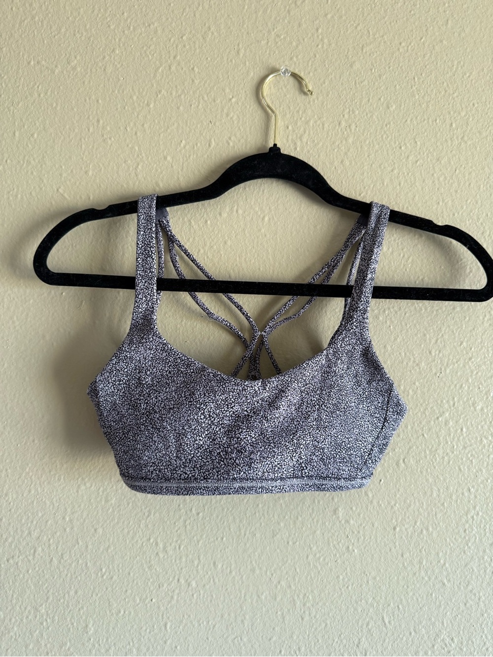 lululemon athletica Strappy Sports Bra in Speckled Grey & White